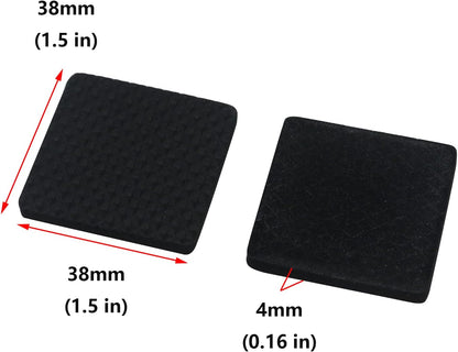 Antrader 1.5 Inch Self-Stick Furniture Round Felt Pads Wood Floor Protectors – Protect Your Hard Floors from Furniture Scratches, Pack of 48, Black
