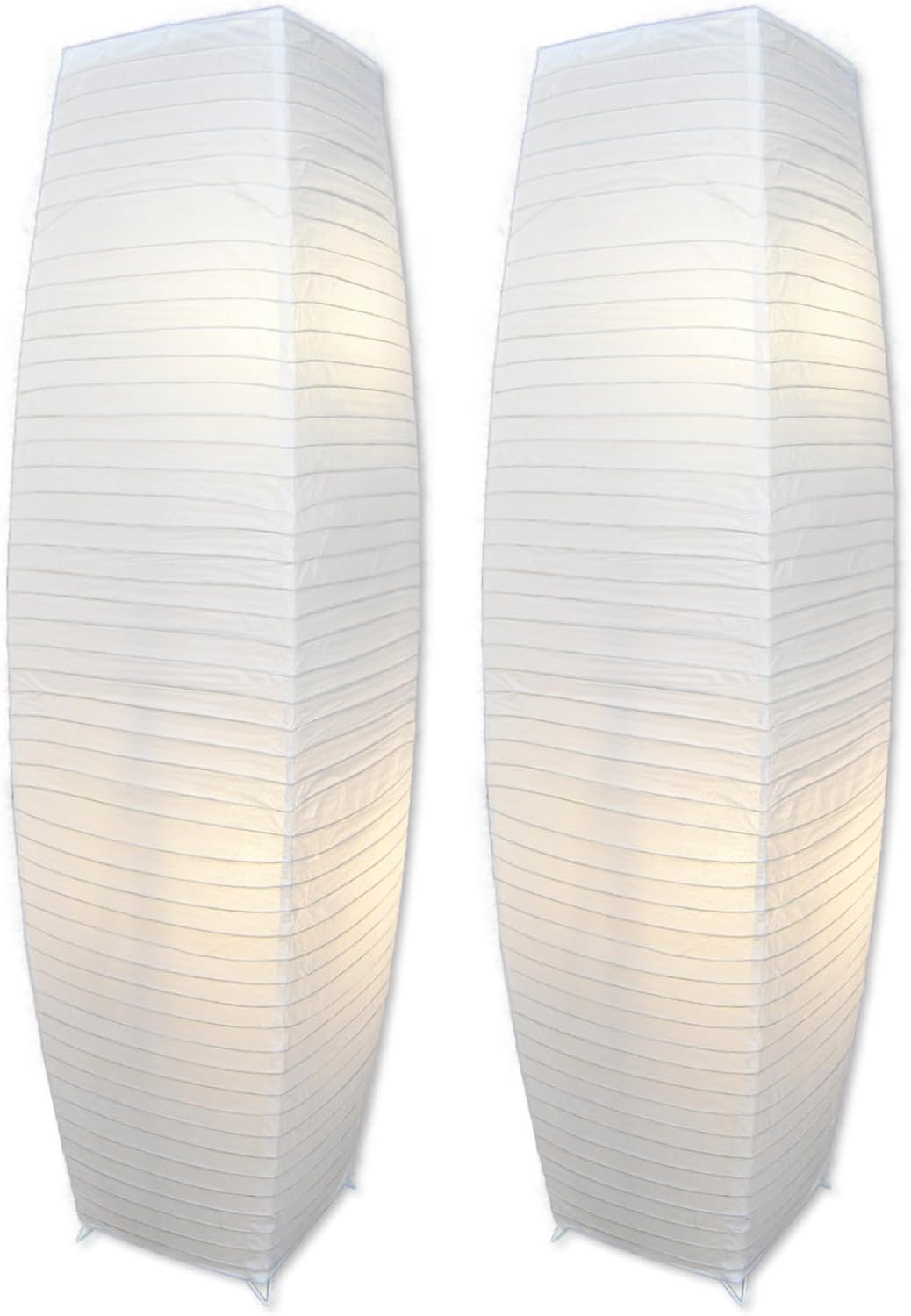 LIGHTACCENTS 50” Rice Paper Standing Lamp – Modern Japanese Floor Lamp with Chrome Base, White Shade, Foot Pedal Switch – Floor Lamps for Living Room, Bedroom, or Meditation Space