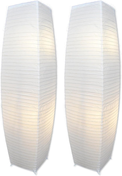 LIGHTACCENTS 50” Rice Paper Standing Lamp – Modern Japanese Floor Lamp with Chrome Base, White Shade, Foot Pedal Switch – Floor Lamps for Living Room, Bedroom, or Meditation Space