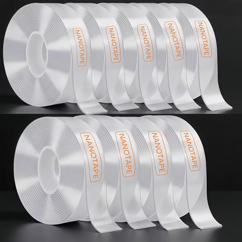 Transparent Super Strong Double-Sided Tape - Nano Adhesive, Removable and Washable, Suitable for Heavy-Duty Home Renovation, Walls, Carpets, Cards, Posters, Photos(9)