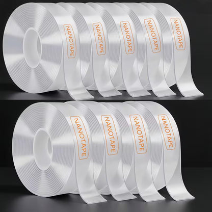 Transparent Super Strong Double-Sided Tape - Nano Adhesive, Removable and Washable, Suitable for Heavy-Duty Home Renovation, Walls, Carpets, Cards, Posters, Photos(9)