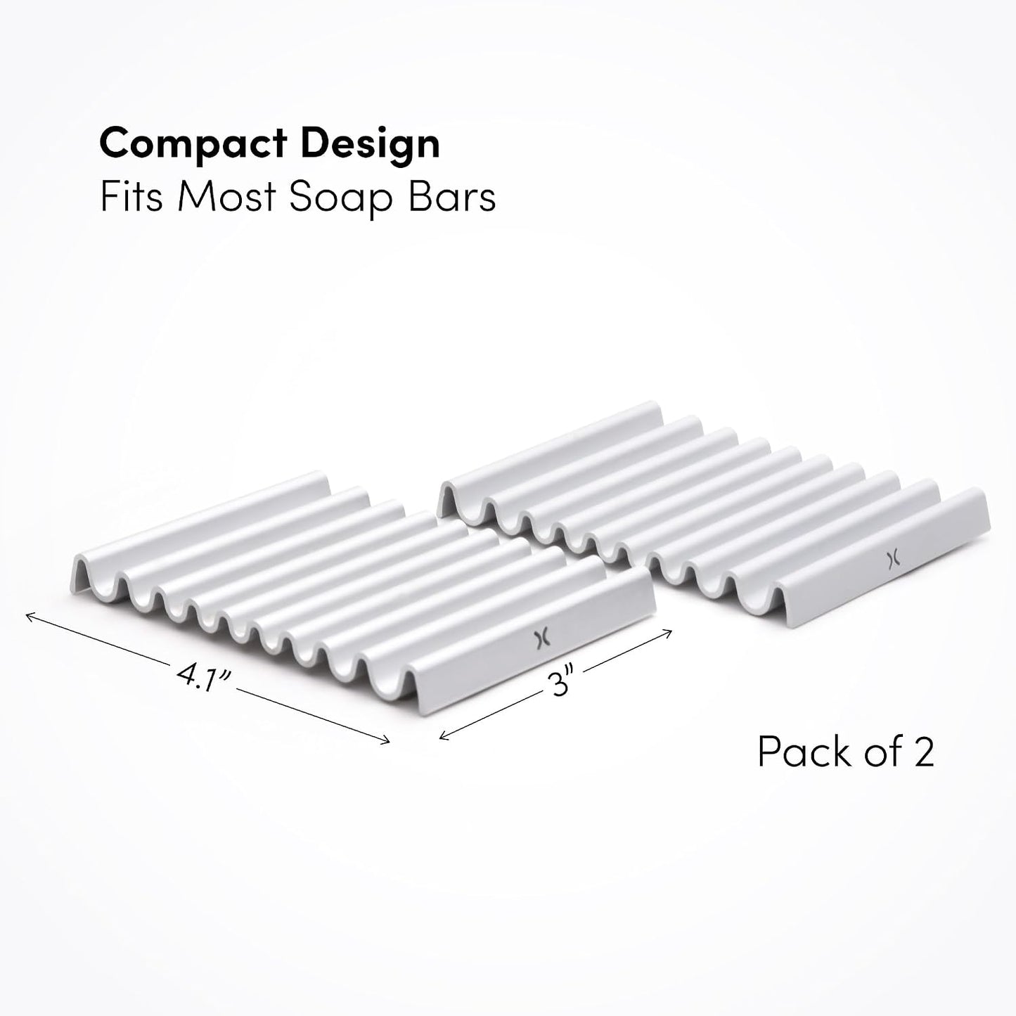 Xympo Aluminum Soap Dish (Pack of 2) – Rustproof Anodized Metal Soap Holder with Fast Drainage, Non-Slip Silicone Base, Modern Minimalist Design – Durable & Easy to Clean for Bathroom, Kitchen & Sink