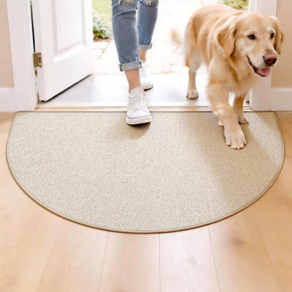 Door Mat 30"x17", Non Slip Washable Door Mat Indoor Entrance, Low Profile Absorbent Entry Rug for Front Door, Entryway, Inside Entrance, Rubber Backing Dirt Trapper Indoor Mat, Khaki