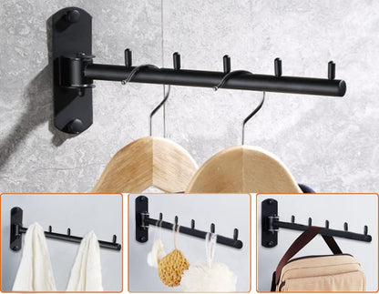 Foldable Wall Mounted Clothes Hanger Racks, Clothes Drying Rack Hooks 2Pack