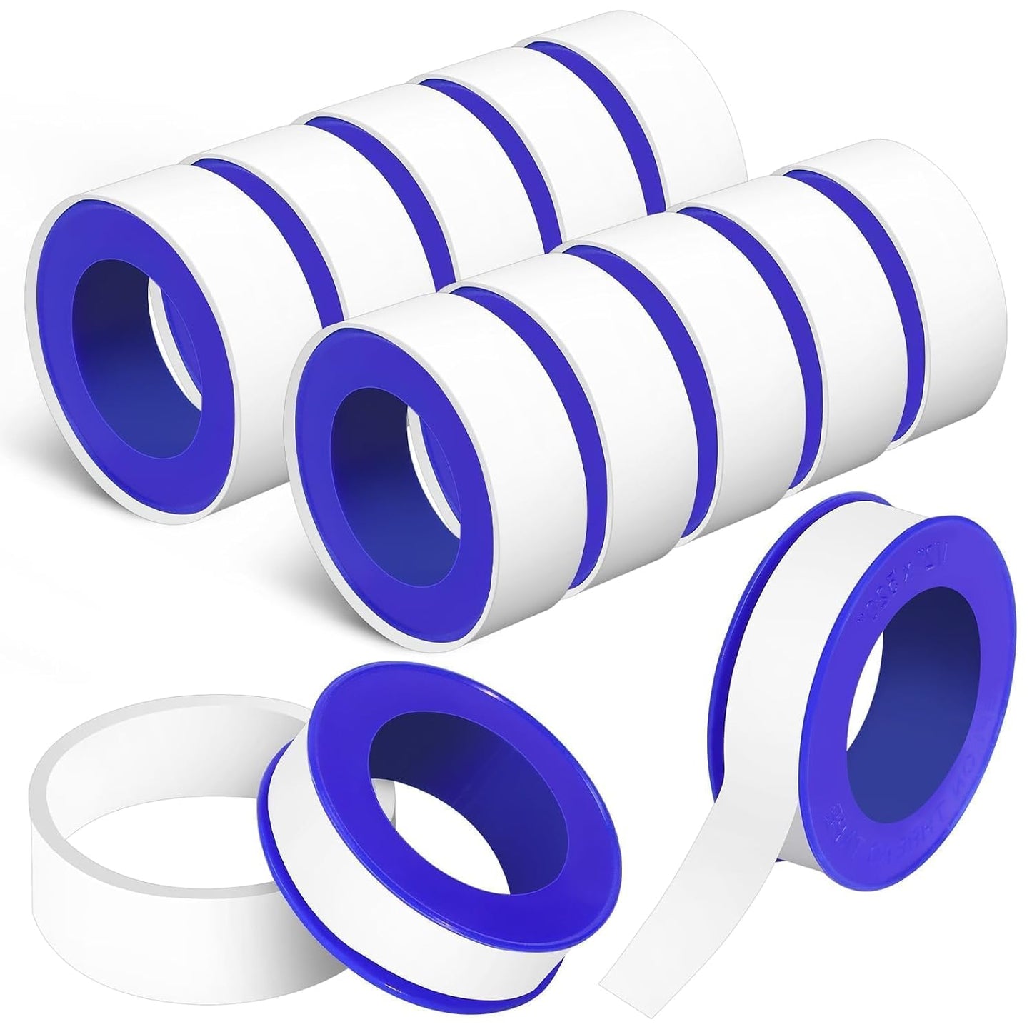 12 Rolls Teflon Tape for Plumbers, 1/2 x 520 Inches PTFE Thread Seal Tape, White Pipe Sealant for Shower Head, Water Pipe Sealing and Leak Prevention, Sealing Tape for Threaded Connections