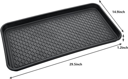 Rubber Boot Tray for Entryway,Boot Mat,Shoe Tray,Shoe Mat for Indoor and Outdoor Use (Soft Silicone Rubber, 29.5X14.9 inch)