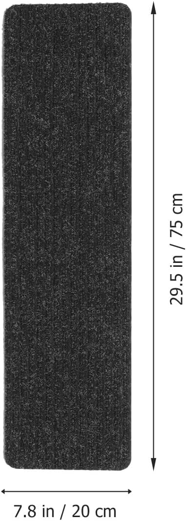 DECHOUS 2Pcs Non-Slip Stair Treads Carpet for Wooden Steps Indoor Self Adhesive Black Stair Runner Carpet Treads 8" x 30" Step Grips for Kids Elders Pets