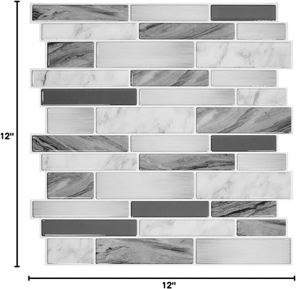 STICKGOO Thicker Design Peel and Stick Tile Backsplash, 12”×12” Stick on Backsplash for Kitchen, Self Adhesive Tile Stickers for Kitchen Backsplash and Bathroom(10 Sheets, Vintage Stone)
