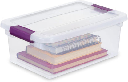 Sterilite 8-Pack 60 Quart ClearView Latch Box, Wheeled Underbed Organizer Bins with Latching Lids - Clear Plastic Organization Containers for Closet, Bedroom, Shelving Units and Everyday Home Storage