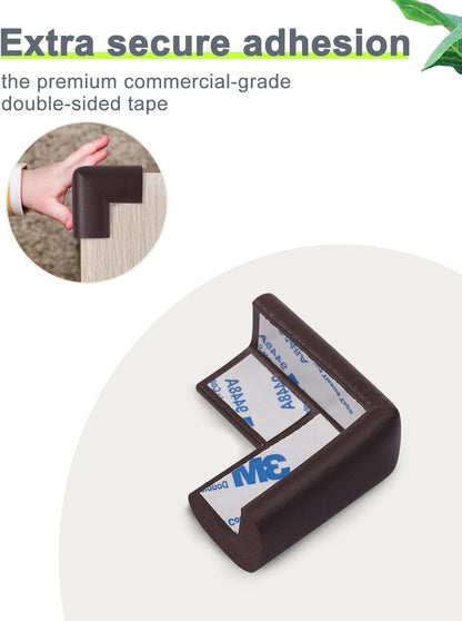 Foam Corner Protector Edge and Corner Guard, with 12.5 feet Length Foam Safety Bumpers, Baby Proofing Safety Table Corner Protectors (Coffee 12.5ft)