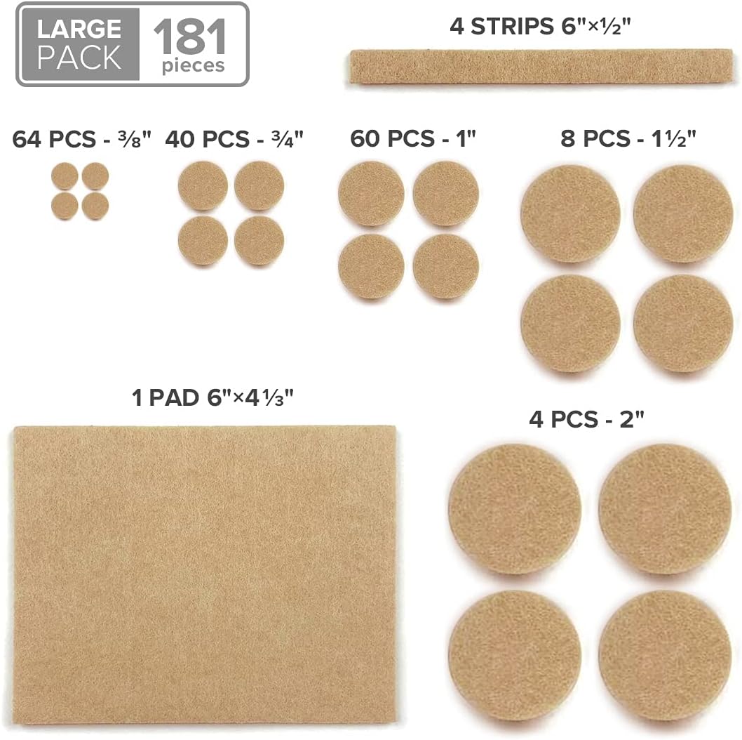 Felt Furniture Pads X-PROTECTOR - 48 Premium Floor Protector Chair Felts for Feet Wood Floors Best Hardwood Protect Your Hard Floors! (Brown)