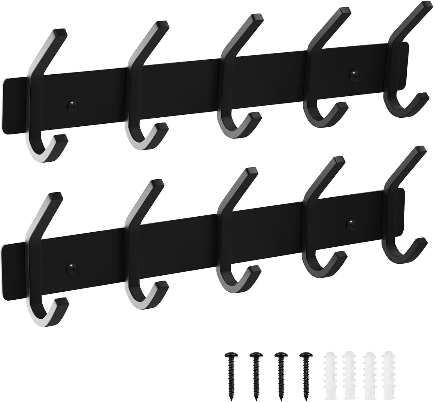 VAEHOLD Black Hat and Coat Wall Mount Rack - 3 Hooks for Robes, Bags, Keys, and Towels - Bathroom Towel Hanger Organizer (1 Pack)