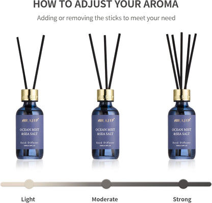 Airkeep Reed Diffuser Oil Set with Reed Sticks,Vanilla Aromatherapy Oil Scent Diffuser for Home Office Bathroom Decoration Perfume and Gifts 3.38 oz/100ml