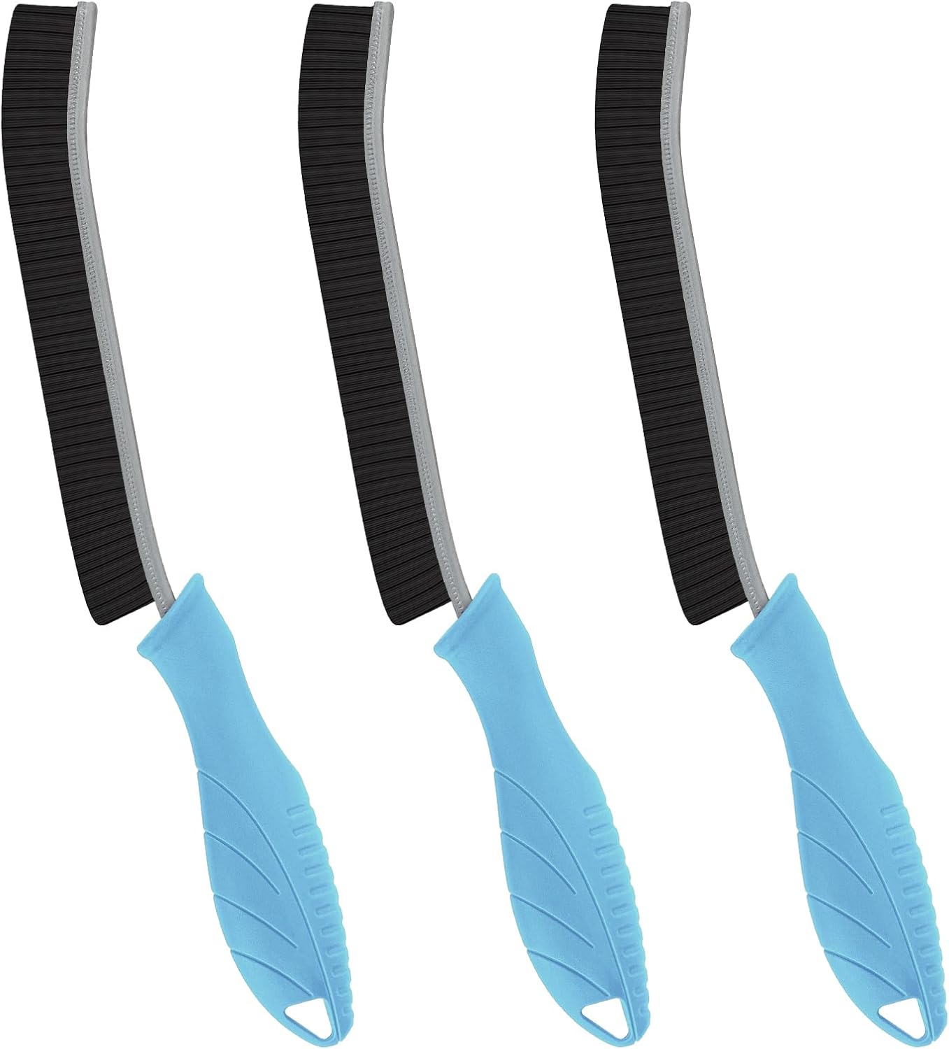 FOOGWEE Hard Bristle Crevice Cleaning Brush - Home Cleaning Tools, Multi-Purpose Crevice Supplies for Kitchen, Bathroom, Toilet, Window, Vehicle, Faucets, Grout, Home (3, Black)