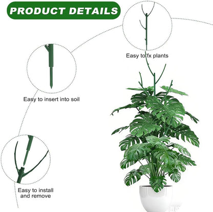 Stackable Plant Support Pothos Climber Support Vine Plant Sticks Stakes with Plant Clips and Plant Ties for Indoor Outdoor Vine Orchid, 5 Pack