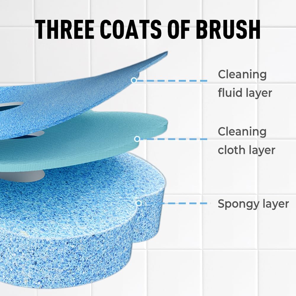 Disposable Toilet Cleaning System: Toilet Brush & Holder Kit with 18PCS Pre-Soaked Cleaner Wall-Mount Scrubbing Toilet Brush Bathroom Cleaning Kit (36-Pack Lavender Brush Head)