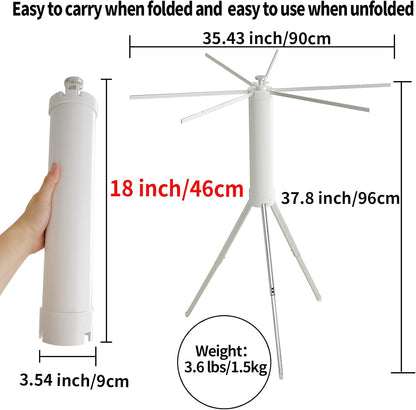 JOOM Tripod Clothes Drying Rack, Garment Rack Portable and Foldable Space Saving Laundry Drying Rack - Drying Rack Clothing Floor Folding Balcony Bedroom Household Wooden