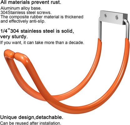 Garden Hose Holder Water Hose Hanger Wall Mounted,304Stainless Steel Solid Hose Hook Holds Up to 150Ft Garden Hose, Expandable Hose, Water Hose - Chrome