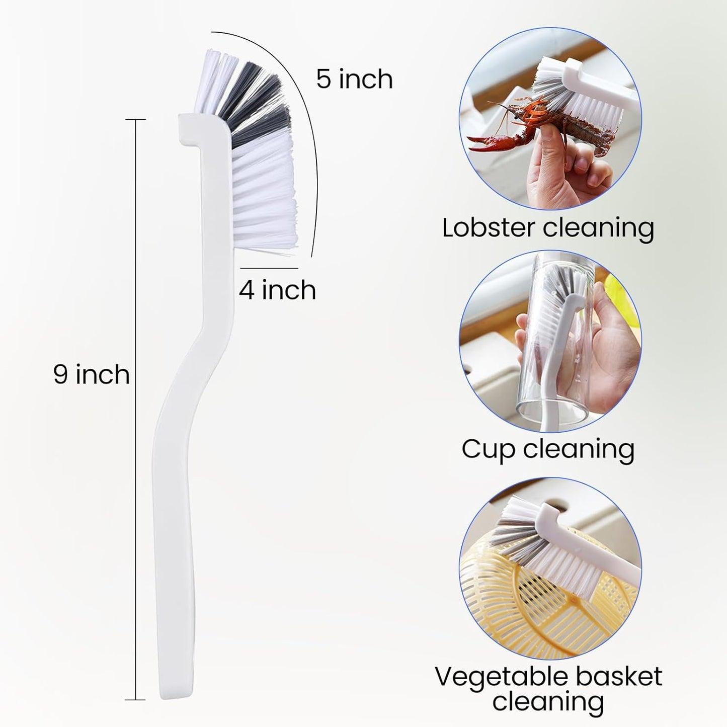 10 Pcs Deep Cleaning Brush Set, Hard Bristle Detail Brushes for Kitchen and Bathroom Corners, Tile Grout, Sink, Cups, and Bottles