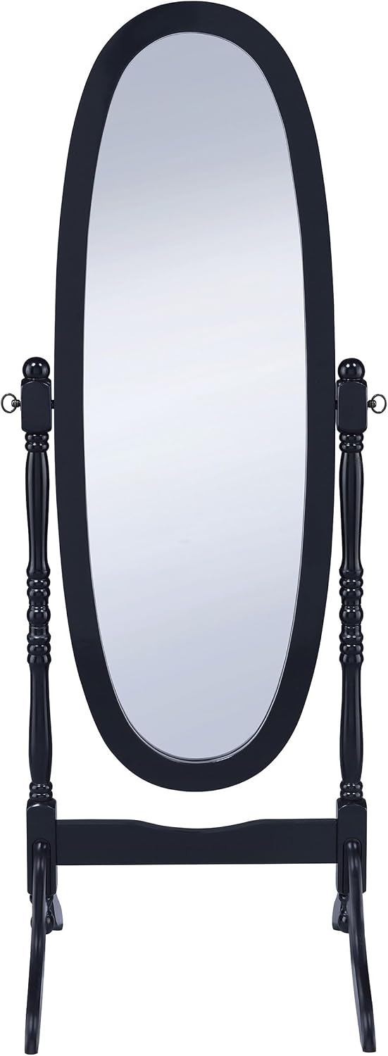Coaster Home Furnishings - Foyet - Wood - Cheval Standing Mirror with Swivel Base, Adjustable Viewing Angles and Turned Posts - Bedroom, Entryway & Dressing Area - Merlot - 3101
