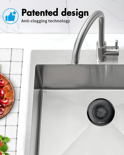 Revolutionary Kitchen Sink Drain Strainer/Patented Reversible Chain Mesh, Effortless Cleaning & Debris Catcher, Large Capacity, Anti-Clog, 304 Stainless Steel & Rust-Proof/Handmade