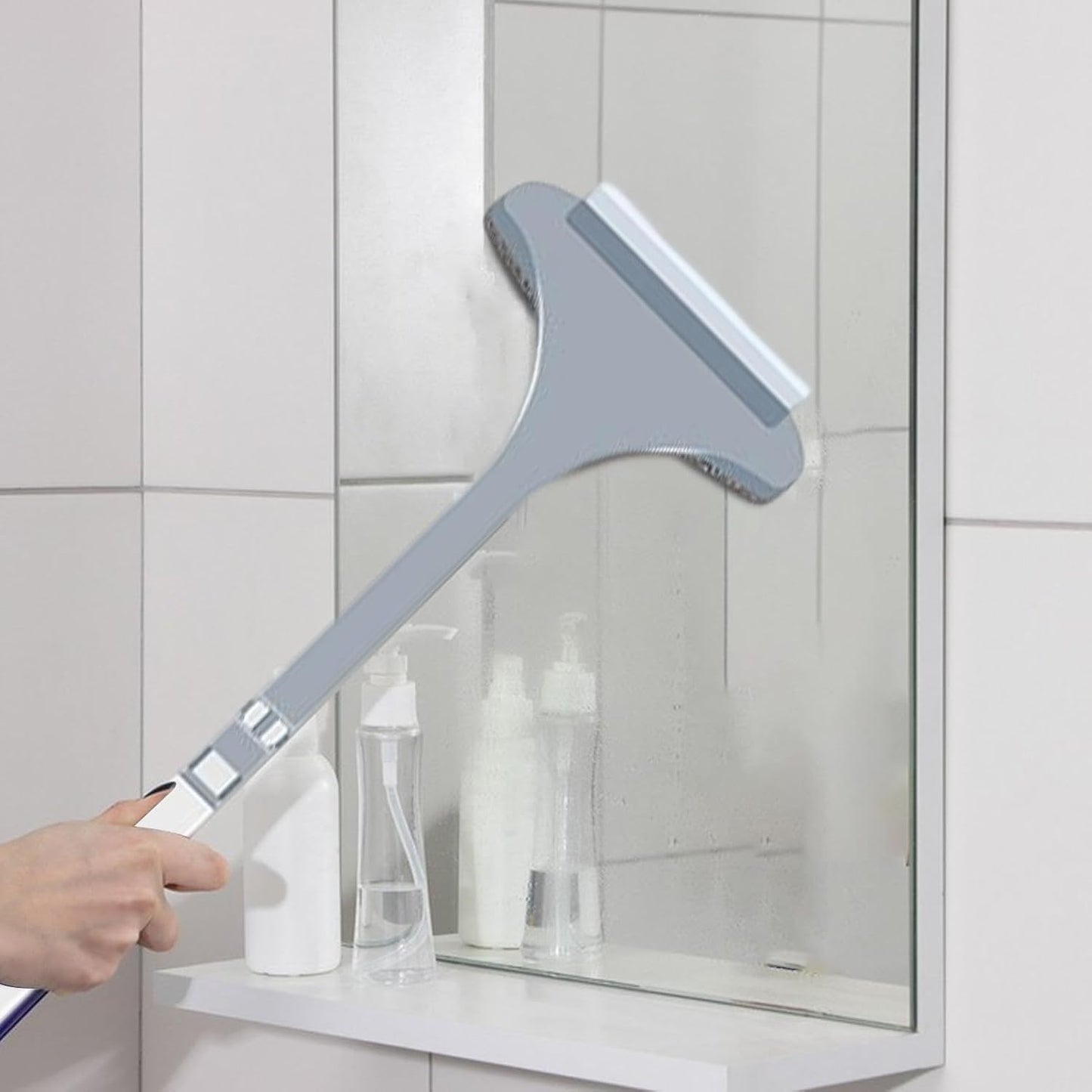 Window Screen Cleaning Brush, Double Sided Window Mesh Cleaner, Hangable Screen Cleaning Brush with Scraper, Multi Tool for Glass Door Wall, 17.71x5.9x1.96 Inch