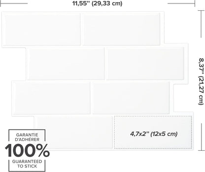 Smart Tiles Peel and Stick backsplash, Subway Teal Green, 11.55"x8.38" | Pack of 5 (2.8 sq ft), Glossy, Heat/Moisture Resistant, Low VOC, Kitchen/Bathroom, Renter Friendly, Made in Canada