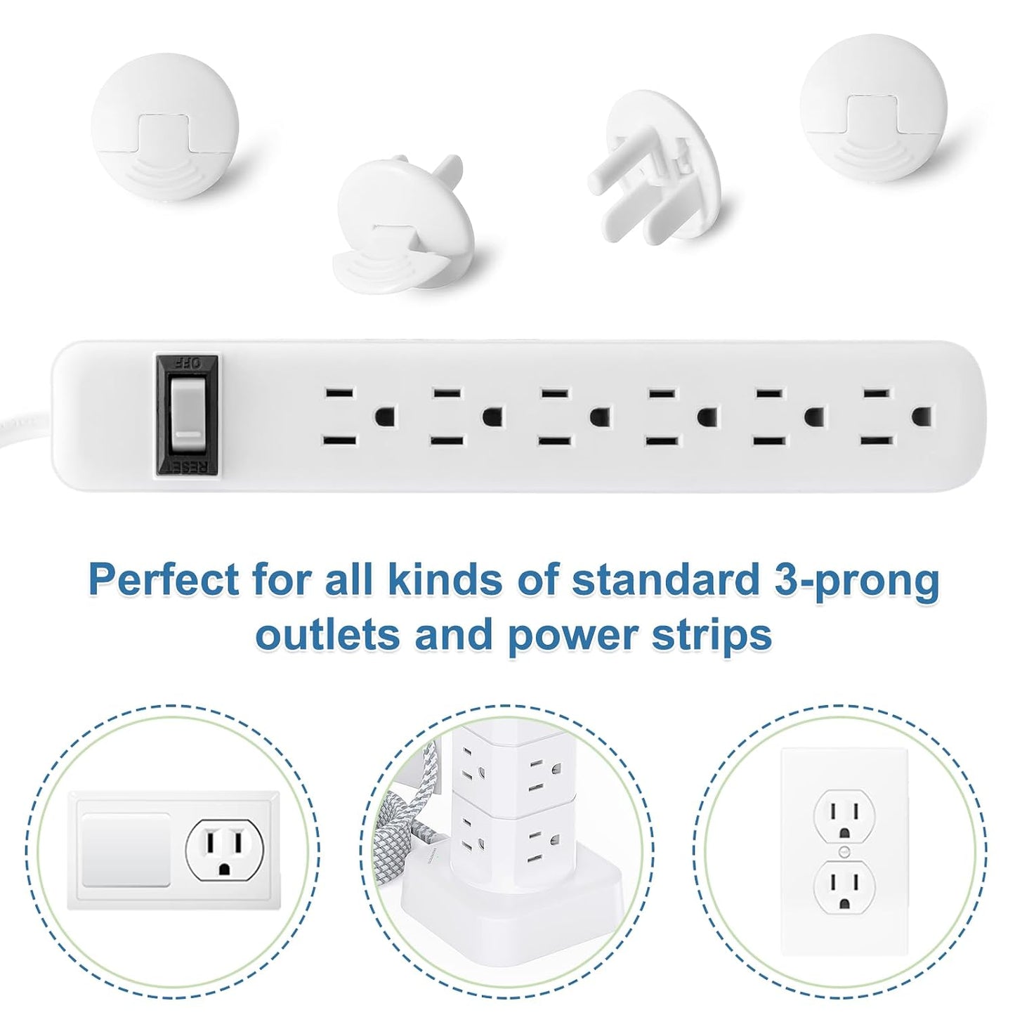 PRObebi Outlet Covers Baby Proofing White - 38 Pack Plug Covers for Electrical Outlets, Child Proof Socket Covers, Baby Safety Products for Home, Office, Easy Insatllation