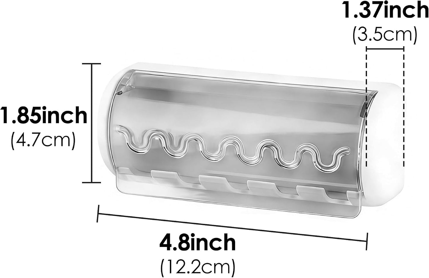 1 PCS Self Adhesive Toothbrush Holder with Cover for Bathroom, 5-Slot Wall Mounted Toothbrush Organizer Rack for Shower, Dorm, Cabinet