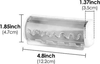 1 PCS Self Adhesive Toothbrush Holder with Cover for Bathroom, 5-Slot Wall Mounted Toothbrush Organizer Rack for Shower, Dorm, Cabinet