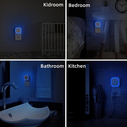 YUNLEX 2 Pack Red Night Light with Dusk to Dawn Sensor, Eye-Care Reflected Glow, 0% Blue Light True Red LED, 3-Level Brightness, Auto On/Off, Plug-in Nightlight for Sleep, Kids, Bedroom, Bathroom