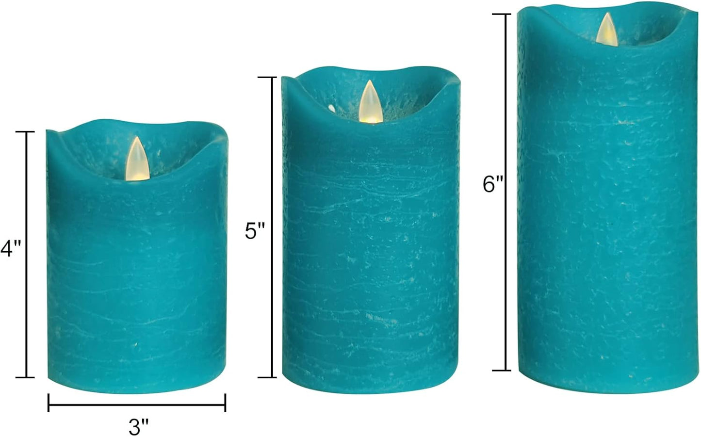 Battery Operated Flameless Candles with Remote Timer Real Wax Realistic Bright Flicker Flickering Electric Electronic LED Pillar Lights Home Wedding Party Decorations Set of 3 Rustic Texture Gray Grey