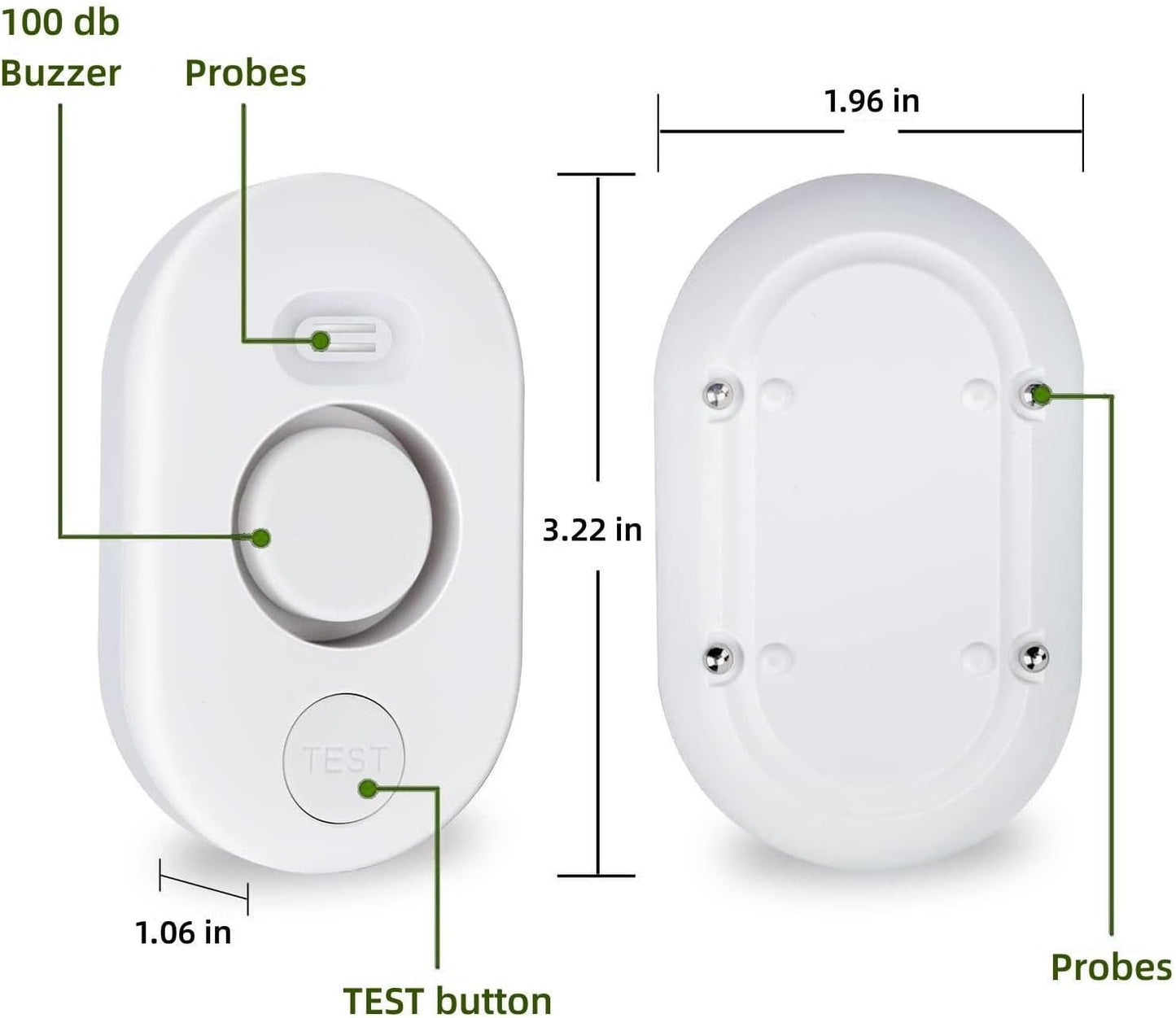 Water Leak Detector Sensor Alarm: Home Water Flooding Monitor Smart Sink Overflow Monitoring Adjustable Wet Moisture Alert Pipe Leakage Drip Detection Warning for Basement Floor