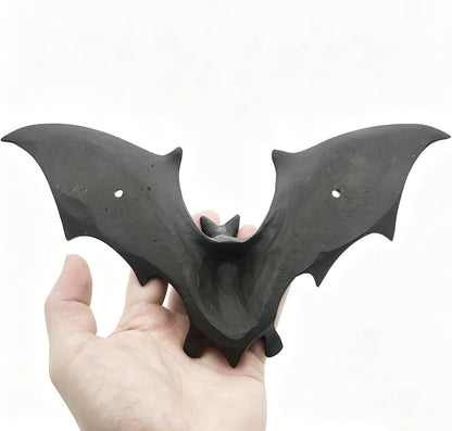 Coat Hooks Wall Mounted, Rustic Bat Key Hook Holder, Heavy Duty Decorative Black Wall Hooks for Mudroom, Towels, Hat Rack, Purse Hooks, Cast Iron Decorative ‎Antique Black Hooks