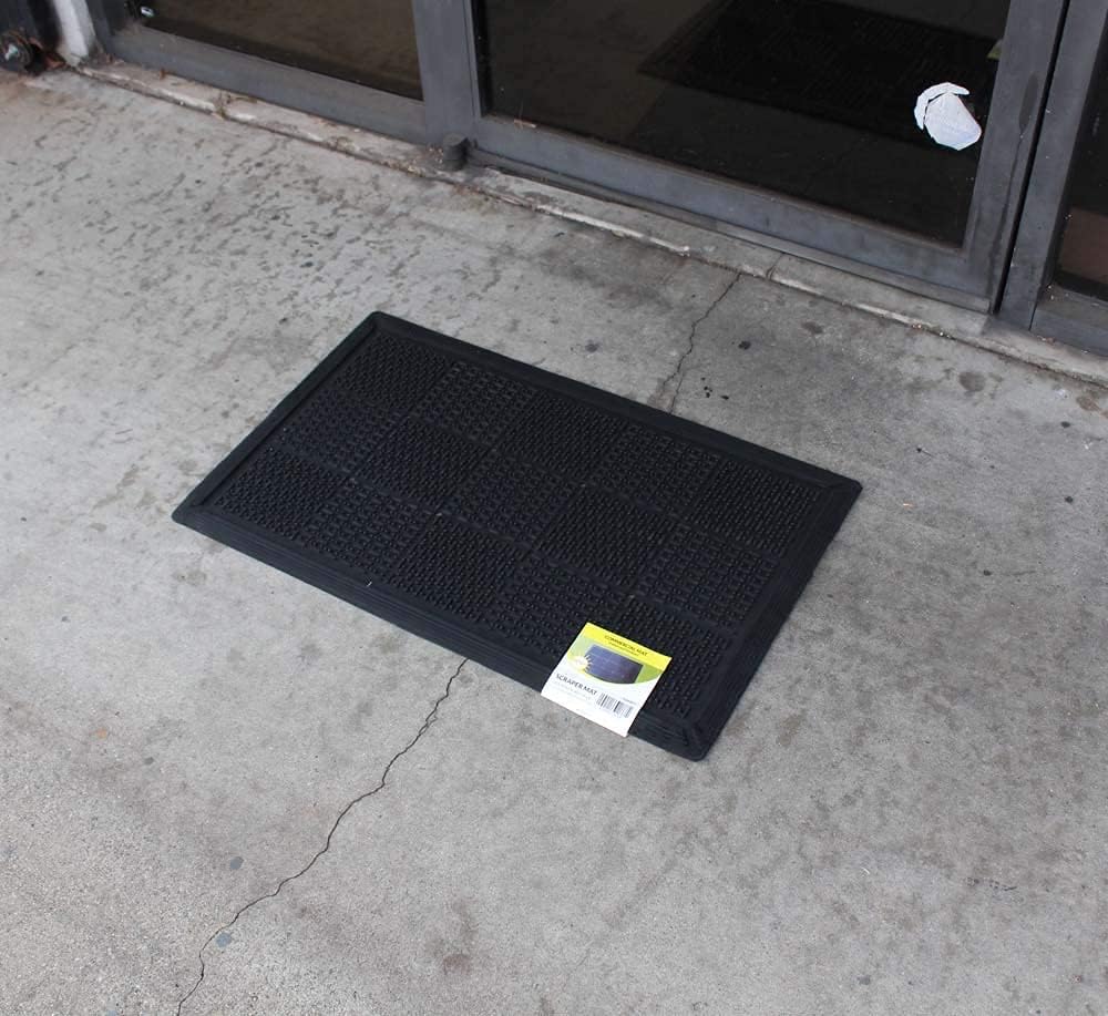 HAWK Heavy Duty Rubber Scraper Mat | Size 18" x 30" (45 x 75 cm) | 9mm Thickness | Anti Slip | Anti Fatigue | Great For Cleaning Boots & Shoes