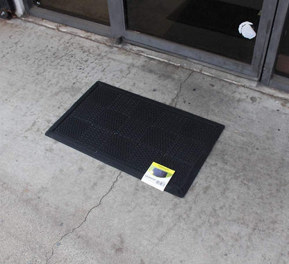 HAWK Heavy Duty Rubber Scraper Mat | Size 18" x 30" (45 x 75 cm) | 9mm Thickness | Anti Slip | Anti Fatigue | Great For Cleaning Boots & Shoes