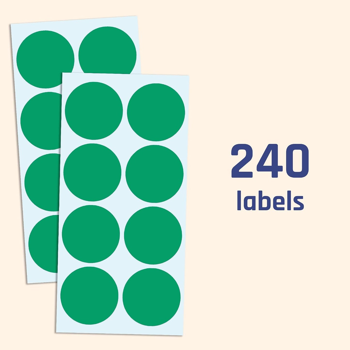 2" Round Large Colored Moving Stickers Labels - 10 Colors, Pack of 240