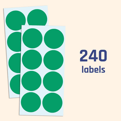 2" Round Large Colored Moving Stickers Labels - 10 Colors, Pack of 240