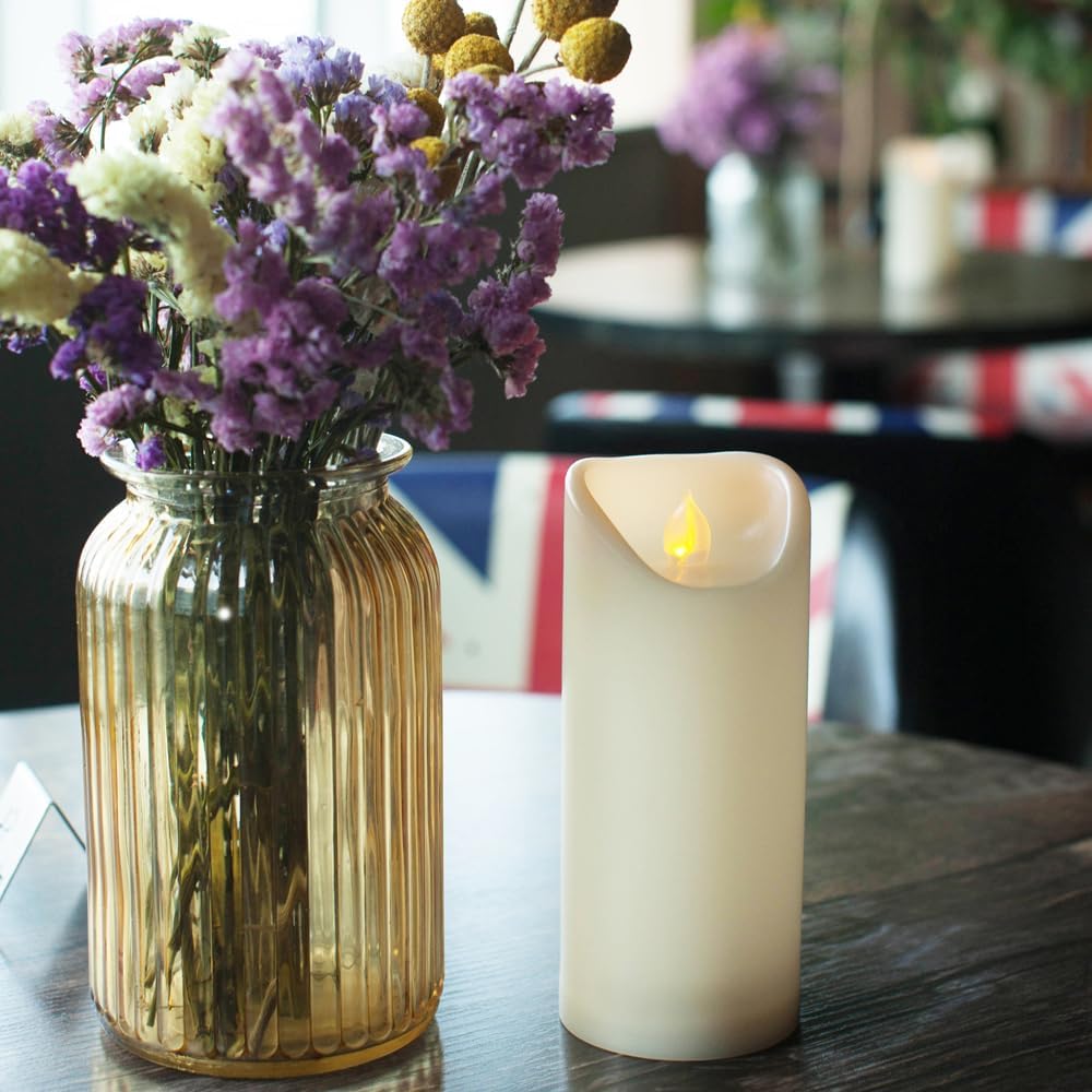 CANDLE CHOICE Waterproof Outdoor Battery Operated Flameless Candles with Remote Timer Plastic Flickering Fake Electric LED Pillars for Lantern Garden Wedding Christmas Decorations 3x4 Inches 3 PCS