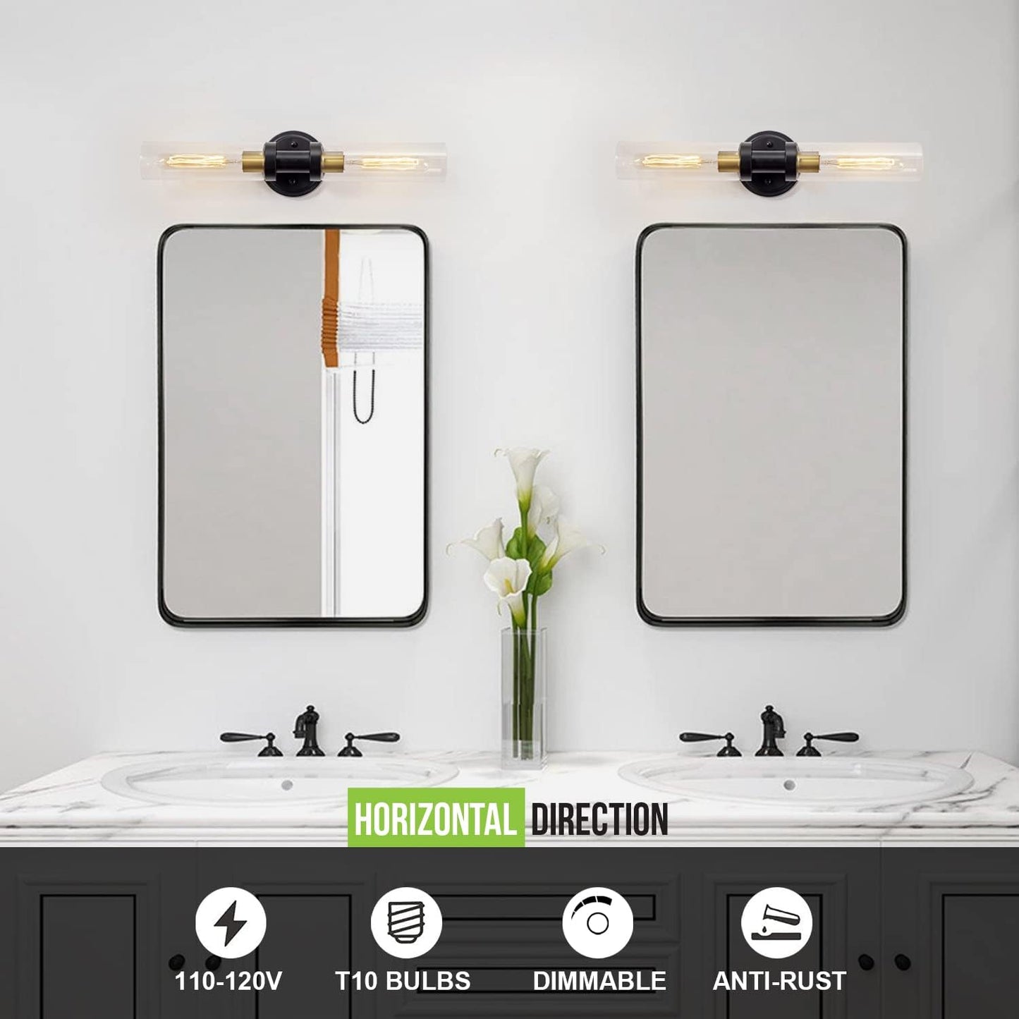 SANTOSTOCK Gold Battery Operated Wall Sconce Set of 2, 12000mAh Rechargeable Wall Lights with Remote Control, Wireless Dimmable Wall Lamps for Bedroom Living Room Bathroom Hallway Stairwell