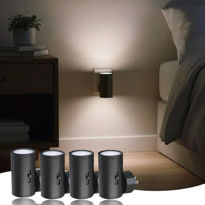 TSEXES LED Night Lights Plug into Wall, Dusk to Dawn Sensor,5-300LM Adjustable Brightness, Soft White 3000K,Dimmable Night Lights for Kitchen,Hallway Bedroom,Stairs, 2 Pack