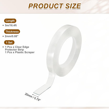 uxcell Clear Edge Protector Strip, 3.94 in x 16.4 ft Sharp Edge Wrap Cover Tape Soft Corner Guards for Furniture Cabinets Drawers Tables Door