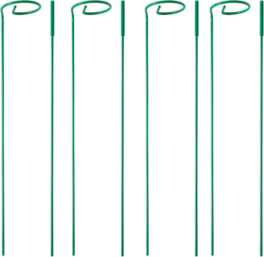 PFNRTH 4 Pack Plant Stakes,Plant Support Stakes for Two Sizes(16 or 32 Inches),Plant Stakes for Outdoor Plants,Garden Flower,Tomato(Green)
