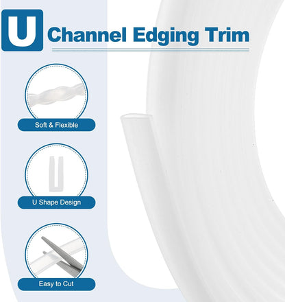 PATIKIL U Channel Edging Trim, 26Ft Sheet Metal Edge Guard Protector Rubber Edge Trim Air Sealed Seal Strip, 5/64" Slot, Fits 1/16"-5/64" Edge, 9/32" x5/128 x5/32