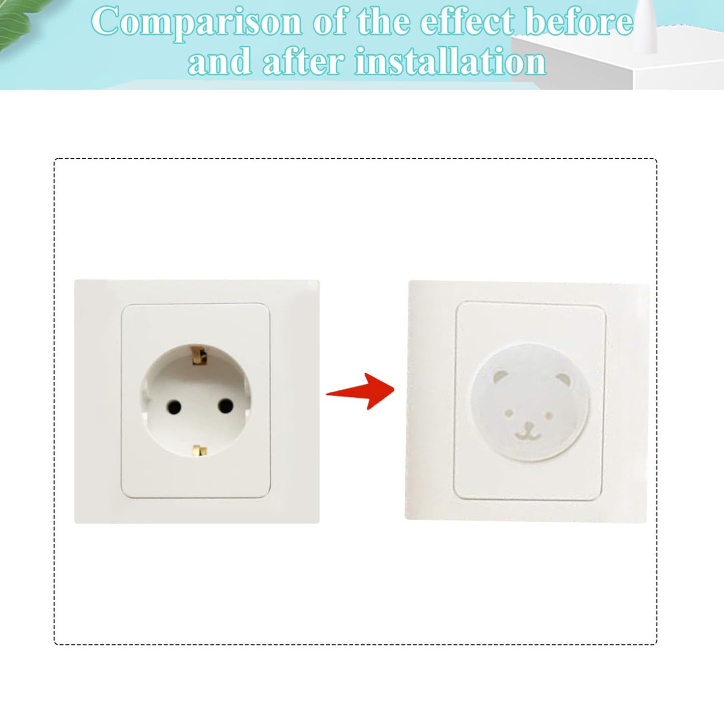 Fielect Outlet Plugs Covers Childproof EU Plug Protectors Electric Socket Cover Electrical Protector 2-Hole White 30Pcs