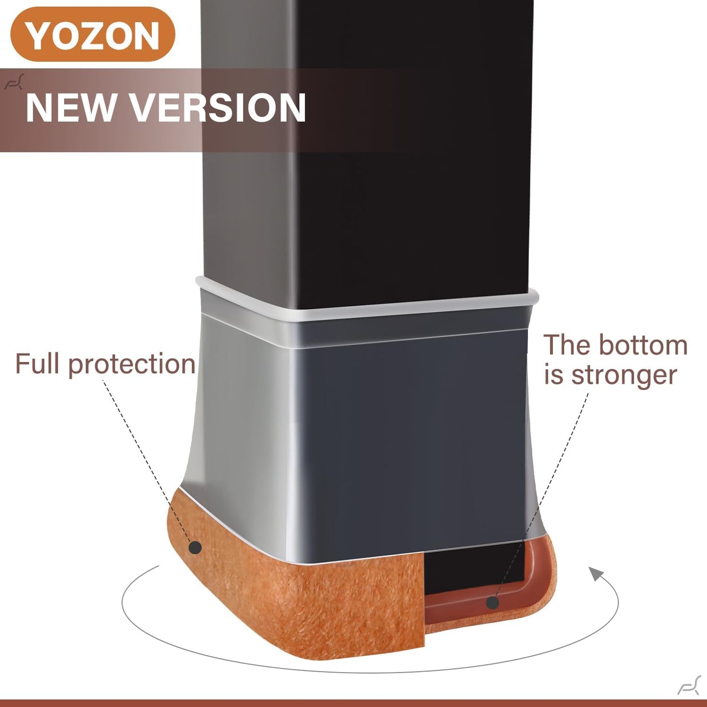 YOZON Chair Leg Floor Protectors Felt Furniture Pads Silicone Caps | Chair Leg Protectors for Hardwood Floors 32 Pack Anti-Scratch Reduce Noise Clear Round Medium Fit 3/4" to 1-3/16" (19-30mm)