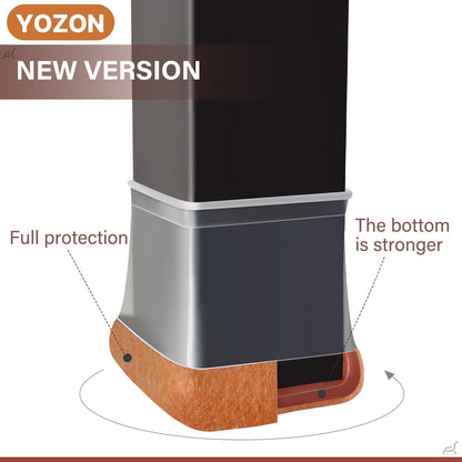 YOZON Chair Leg Floor Protectors Felt Furniture Pads Silicone Caps | Chair Leg Protectors for Hardwood Floors 32 Pack Anti-Scratch Reduce Noise Clear Round Medium Fit 3/4" to 1-3/16" (19-30mm)