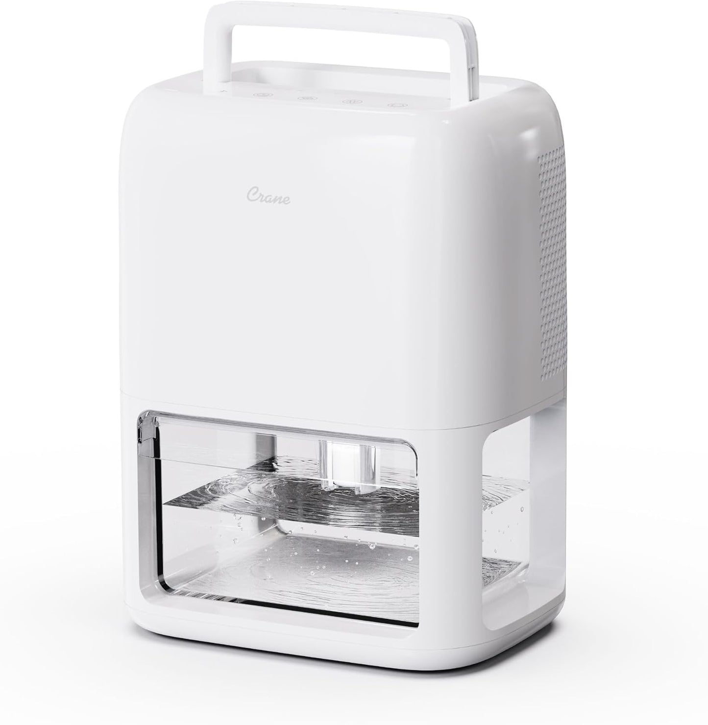 Crane Small Dehumidifier For Bathroom with Auto Shut-Off, 70 OZ Dehumidifier For Closet, Basement, RV & Closet, Optional Ambient Light, Dehumidifiers For Bedroom, Quiet Moisture Removal, 3 Day Tank