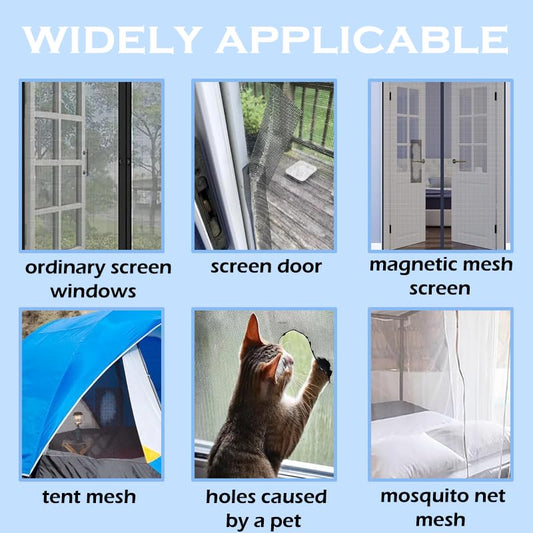 Window Screen Repair Tape, Strong Adhesive Screen Repair Tape Screen Repair Kit Fiberglass Screen Tape Mesh Repair Suitable for mesh Doors and Windows (3 Colors)