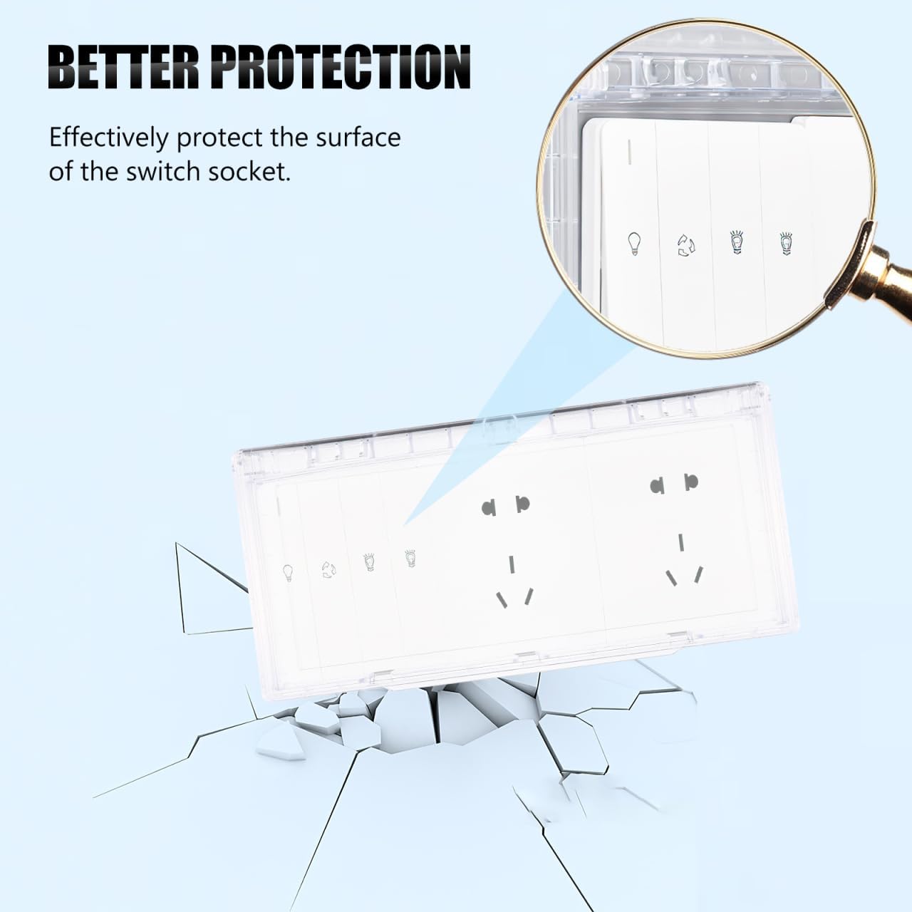 TEHAUX Weatherproof Outdoor Plug Cover 3-Slot Waterproof Outlet Cover Protector for Electrical Receptacles Splash Resistant Socket Box Easy Installation 11.61X5.03X0.78 Inch